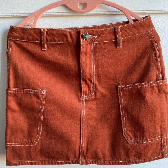 Forever 21 Orange Denim Mini Skirt - Picture 2 of 5